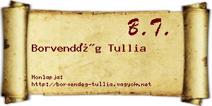 Borvendég Tullia névjegykártya
